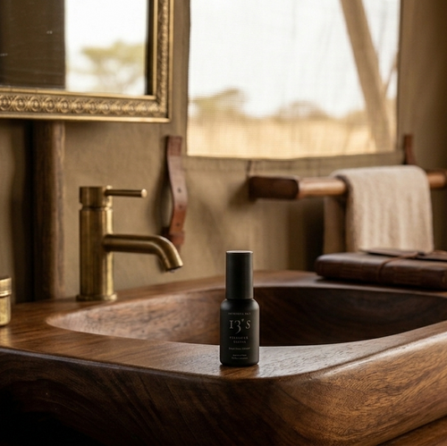 Luxury safari tent featuring Saltbush And Clay Cellular Serum.